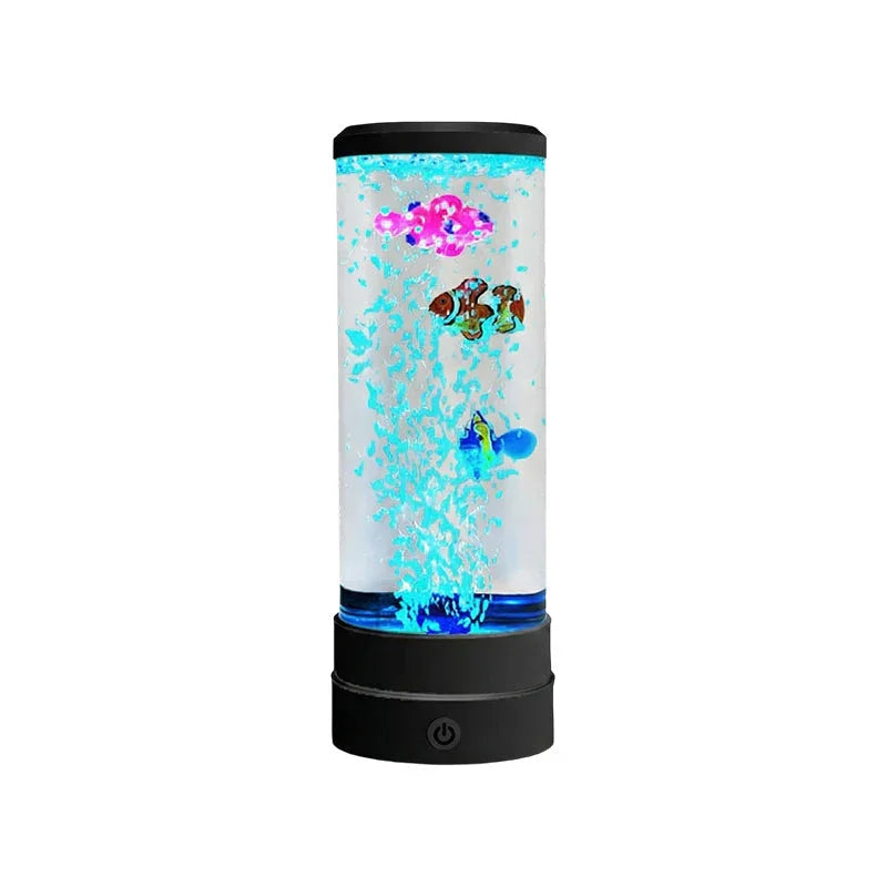 🐟 50% OFF NOW! 💧 LED Fish Aquarium Bubble Lamp – 7-Color LED & Remote Control – USB/Battery Powered & Zen Ambience 🏠