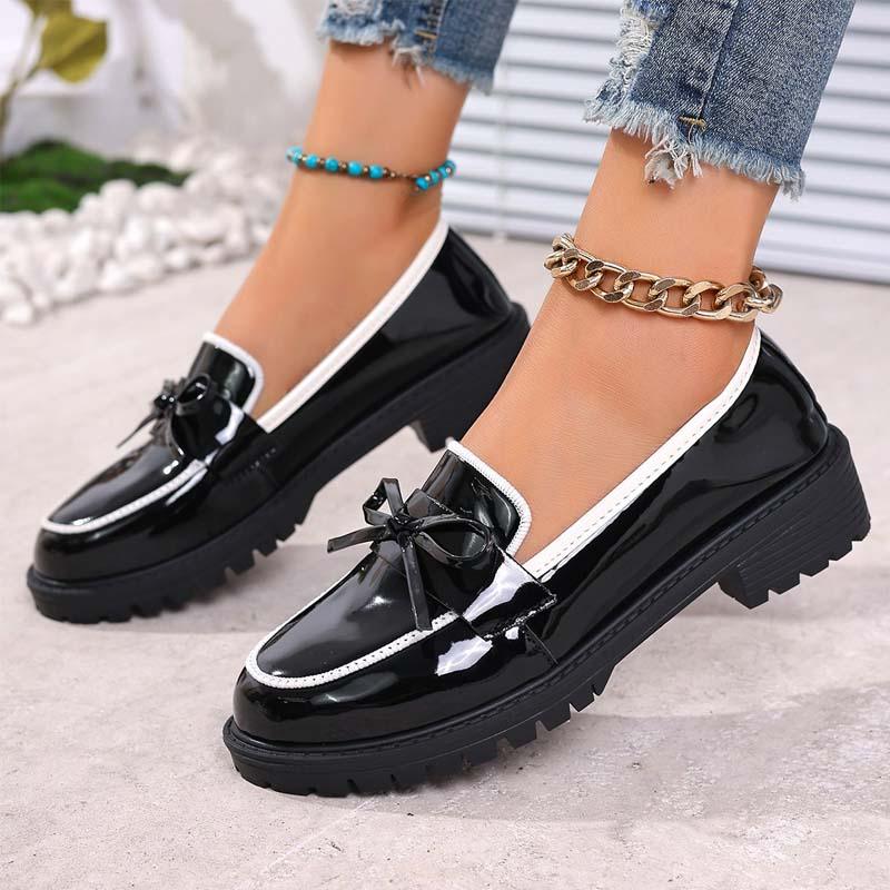 ⏰🔥LIMITED TIME 50% OFF!🔥50K+ SOLD!✨👠Shine Bright, Step Light 🌸Women's Casual Patent Leather Bow Loafers