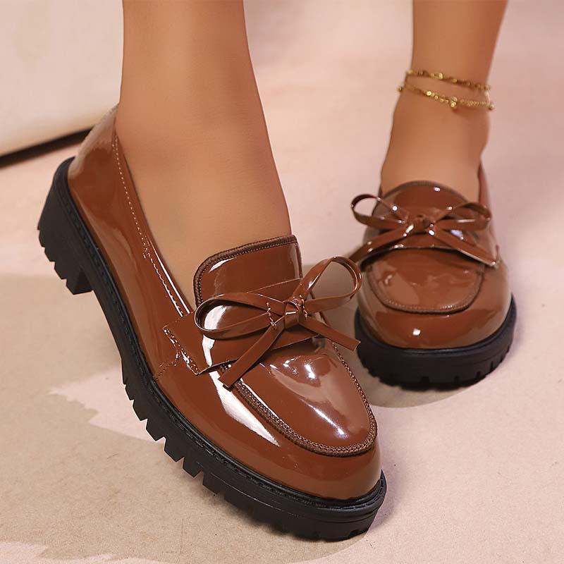 ⏰🔥LIMITED TIME 50% OFF!🔥50K+ SOLD!✨👠Shine Bright, Step Light 🌸Women's Casual Patent Leather Bow Loafers