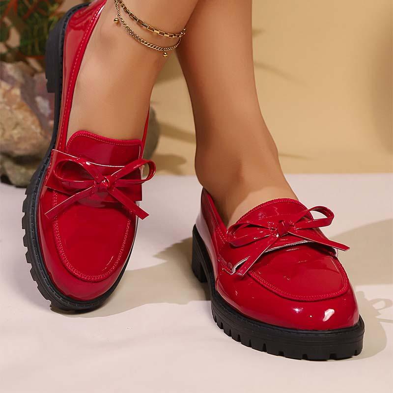 ⏰🔥LIMITED TIME 50% OFF!🔥50K+ SOLD!✨👠Shine Bright, Step Light 🌸Women's Casual Patent Leather Bow Loafers