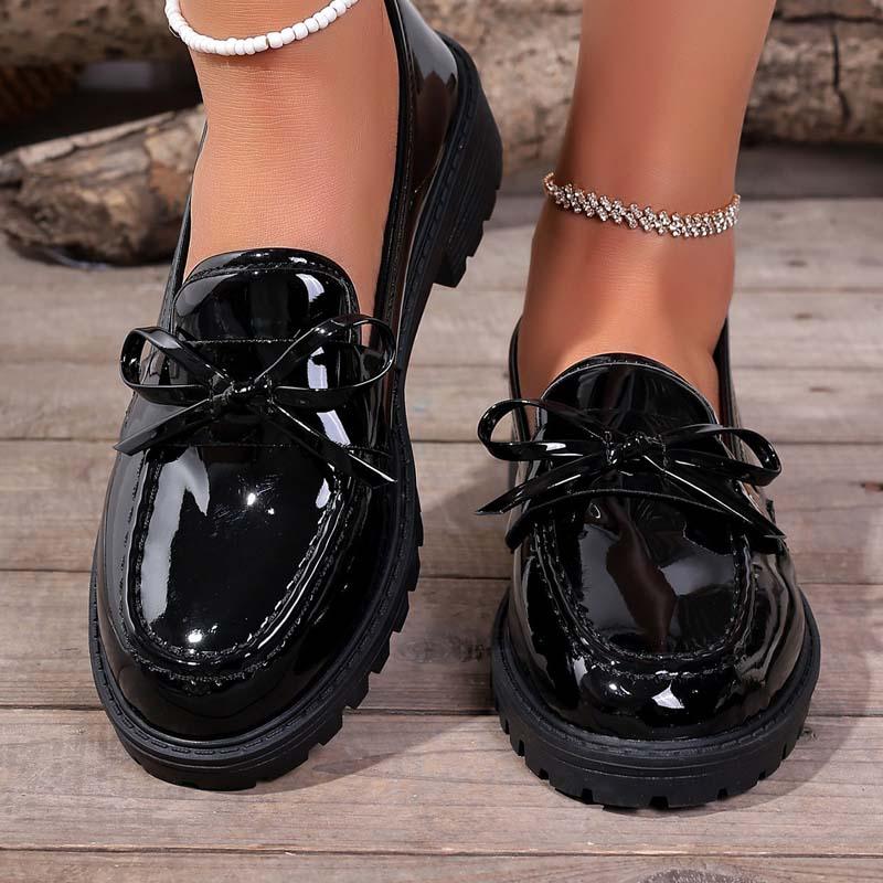 ⏰🔥LIMITED TIME 50% OFF!🔥50K+ SOLD!✨👠Shine Bright, Step Light 🌸Women's Casual Patent Leather Bow Loafers