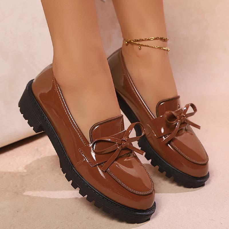 ⏰🔥LIMITED TIME 50% OFF!🔥50K+ SOLD!✨👠Shine Bright, Step Light 🌸Women's Casual Patent Leather Bow Loafers