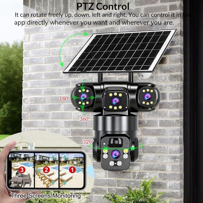 ⏰🔥LIMITED TIME 50% OFF!🔥50K+ SOLD! 6K 9MP Outdoor Wi-Fi Security Camera | 3 Lenses, 360° PTZ | IP66 Waterproof, Color Night Vision, Two-Way Audio, Motion Tracking