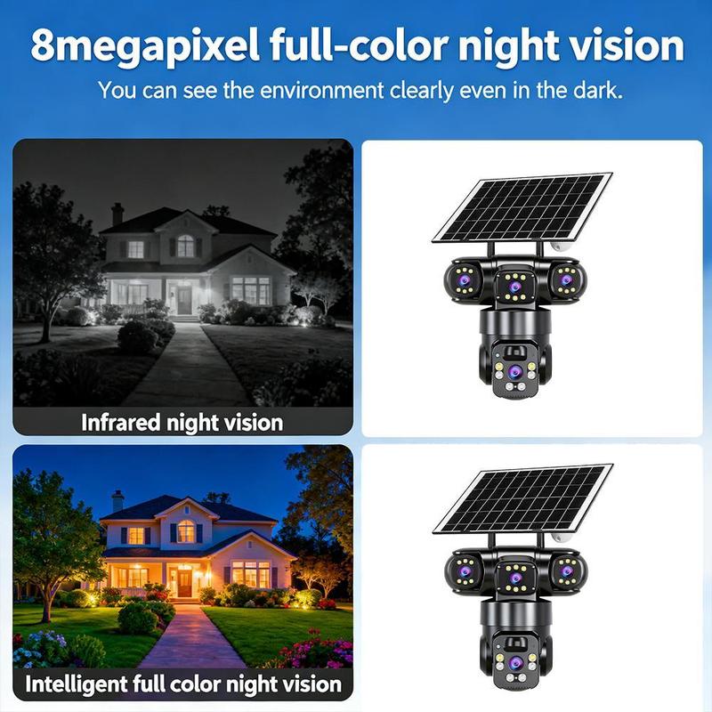 ⏰🔥LIMITED TIME 50% OFF!🔥50K+ SOLD! 6K 9MP Outdoor Wi-Fi Security Camera | 3 Lenses, 360° PTZ | IP66 Waterproof, Color Night Vision, Two-Way Audio, Motion Tracking