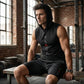 🏃 50% OFF NOW + Free shipping 💪 Men’s Sleeveless Hoodie & Shorts Set – Athletic & Casual Fit – Breathable & Quick-Dry 🏋️‍♂️