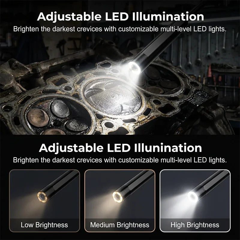 🥳2026 HOT SALE🥳💞50K+ SOLD!📱🔍 50% OFF! Industrial Endoscope – 4.3″ IPS screen, IP67 waterproof. Semi‑rigid cable, adjustable LED. See inside pipes & engines. 🔧✨