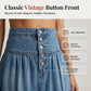 👗 LIMITED-TIME 40% OFF! ✨ Denim Maxi Skirt – High Waist, Tiered, A-Line, Button Front ✨