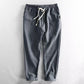 👖 50% OFF NOW! 🌿 Men's Linen Pants – Striped & Cropped – Elastic Waist & Drawstring – Breathable Summer Trousers 🏖️