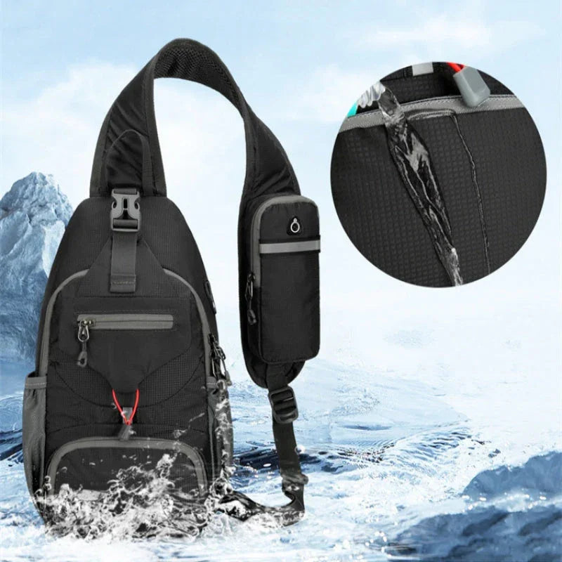 🎒 50% OFF! ✨ Men's Outdoor Sling Crossbody Bag – Multi-Pocket, Water-Resistant, Breathable Back 🌦️