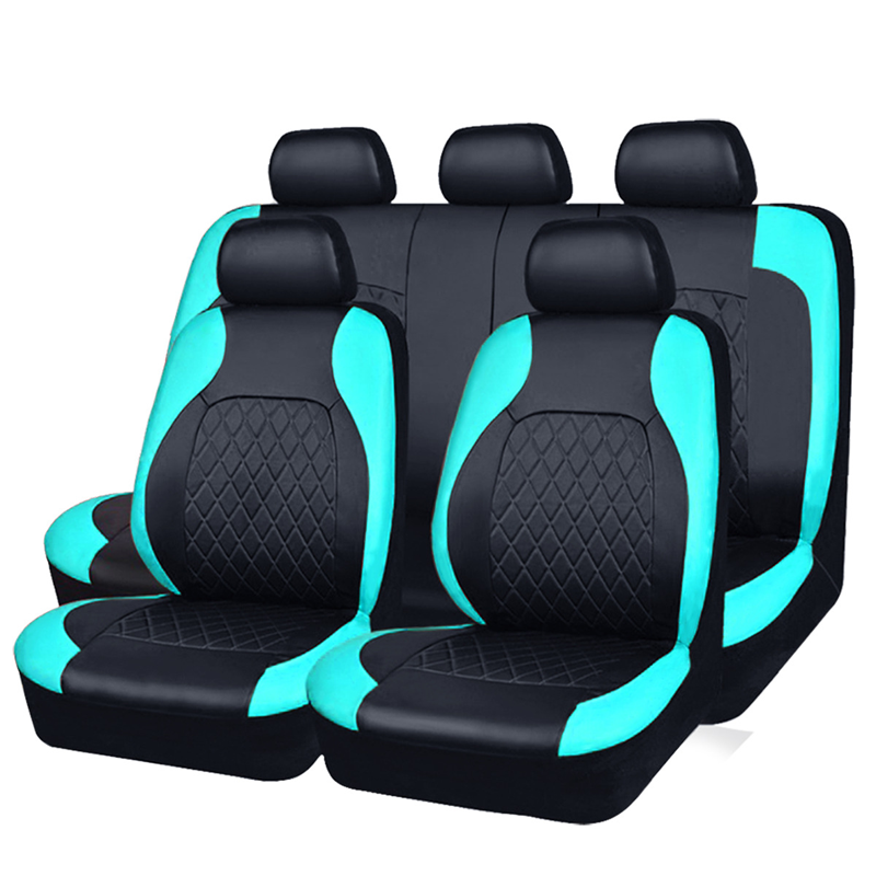 🔥Over 50,000 Sold 🚗 9-Piece Quilted Faux Leather Seat Covers – Car Interior Accessory ⏰