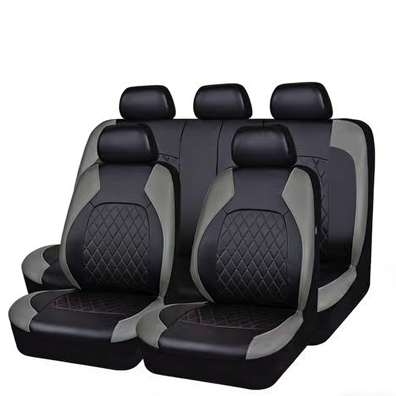🔥Over 50,000 Sold 🚗 9-Piece Quilted Faux Leather Seat Covers – Car Interior Accessory ⏰