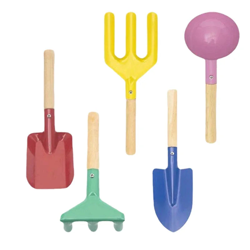 6-Piece Gardening Tool Set with Wooden Handles