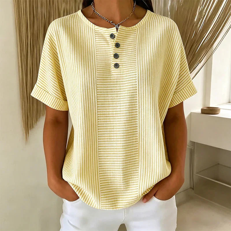 📢📢50% OFF !! ⏰Women's Casual Striped Henley Shirt