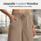 👖 50% OFF NOW!☁️ Women's Solid Loose Capri Pants – Elastic Waist & Deep Pockets – Breathable Casual Trousers ✨