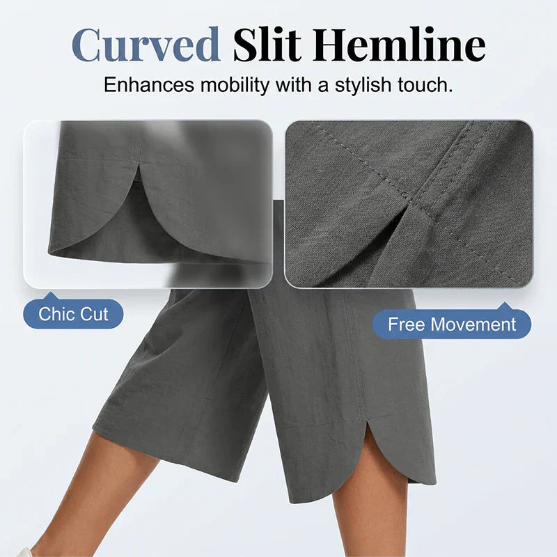 👖 50% OFF NOW!☁️ Women's Solid Loose Capri Pants – Elastic Waist & Deep Pockets – Breathable Casual Trousers ✨