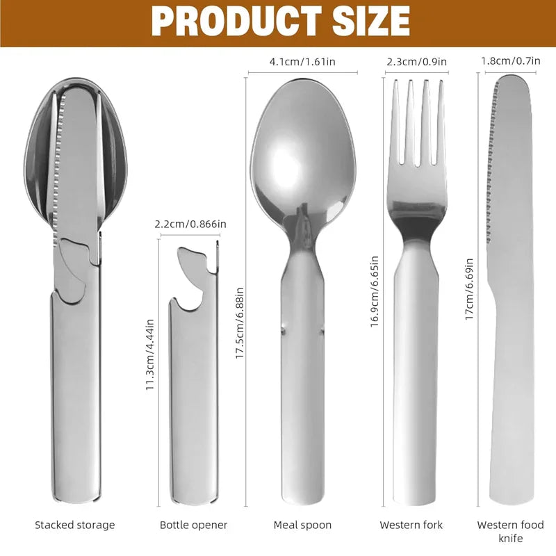 🎉 Last Day Promotion-50% OFF✨4-in-1 Stainless Steel Portable Cutlery Set
