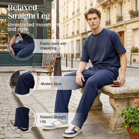 ⏰🔥LIMITED TIME 50% OFF!🔥50K+ SOLD!Men's Elastic Waist Drawstring Straight Leg Pants