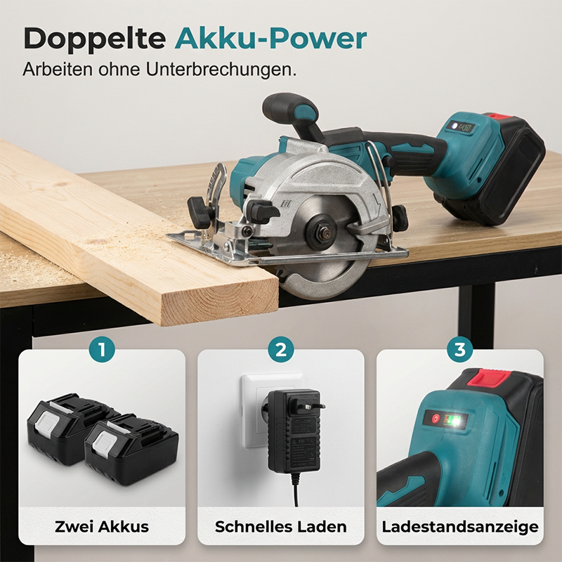 ⚡🛠️ 49% DISCOUNT! High-speed cordless circular saw with brushless motor – Powerful, cordless & precise