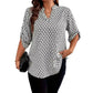 📢📢50% OFF !! ⏰Women's Geometric Print V-Neck Blouse