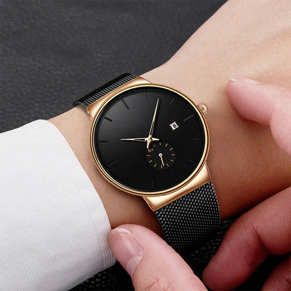 ⌚ LIMITED-TIME 50% OFF + Free shipping! ✨ Men's Minimalist Quartz Watch – Waterproof, Stainless Steel Mesh ✨