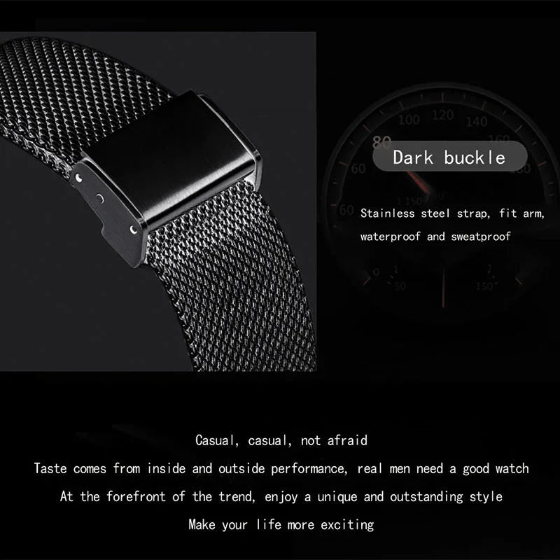 ⌚ LIMITED-TIME 50% OFF + Free shipping! ✨ Men's Minimalist Quartz Watch – Waterproof, Stainless Steel Mesh ✨