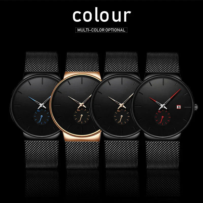 ⌚ LIMITED-TIME 50% OFF + Free shipping! ✨ Men's Minimalist Quartz Watch – Waterproof, Stainless Steel Mesh ✨