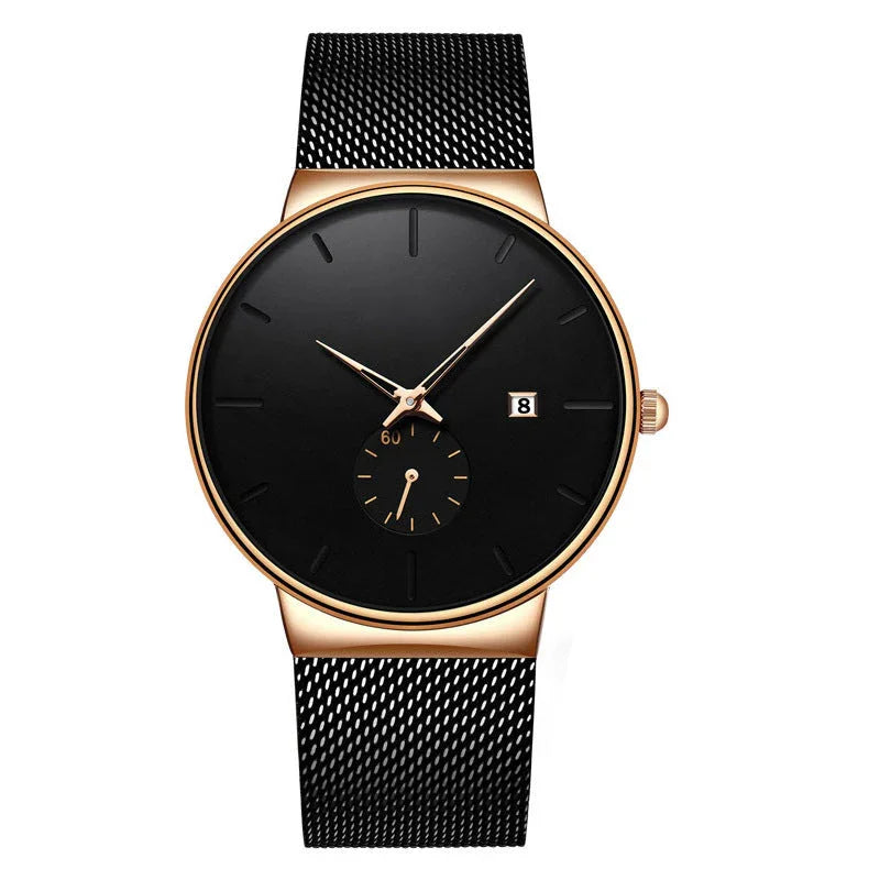 ⌚ LIMITED-TIME 50% OFF + Free shipping! ✨ Men's Minimalist Quartz Watch – Waterproof, Stainless Steel Mesh ✨
