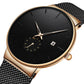 ⌚ LIMITED-TIME 50% OFF + Free shipping! ✨ Men's Minimalist Quartz Watch – Waterproof, Stainless Steel Mesh ✨
