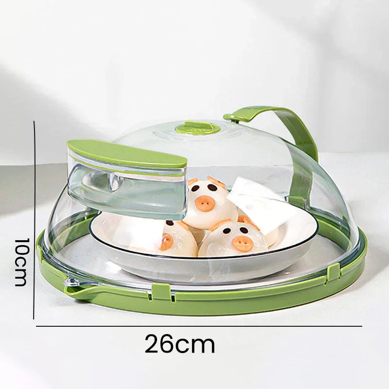 Clear Microwave Splatter Cover with Water Steamer and Handle