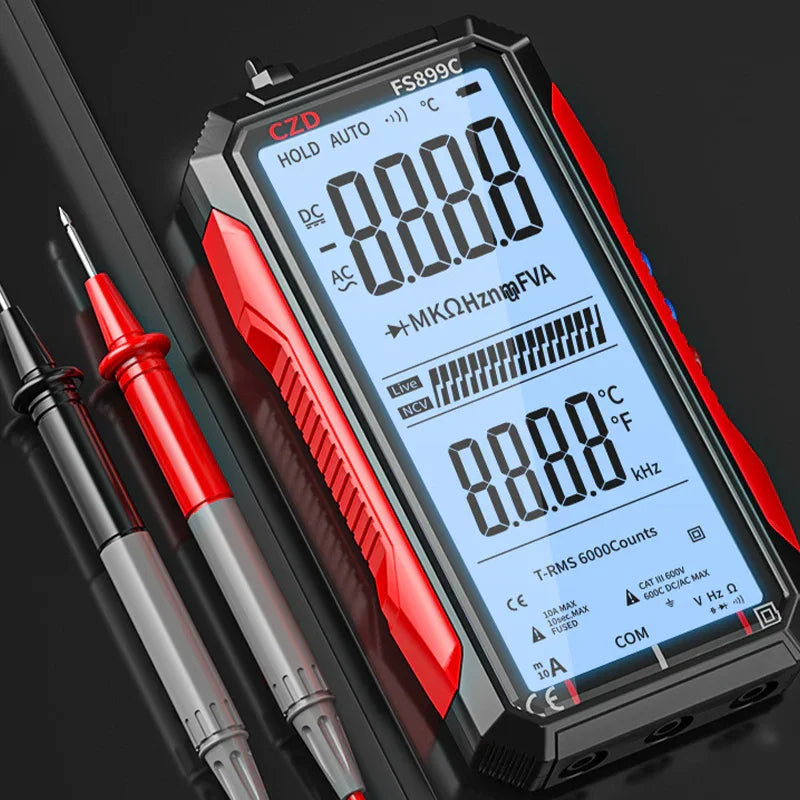 ⏰ Now only 50% off!⏰USB Rechargeable Digital Multimeter – True RMS, Auto-Ranging & Backlit LCD Display, CAT III 1000V 🛡️
