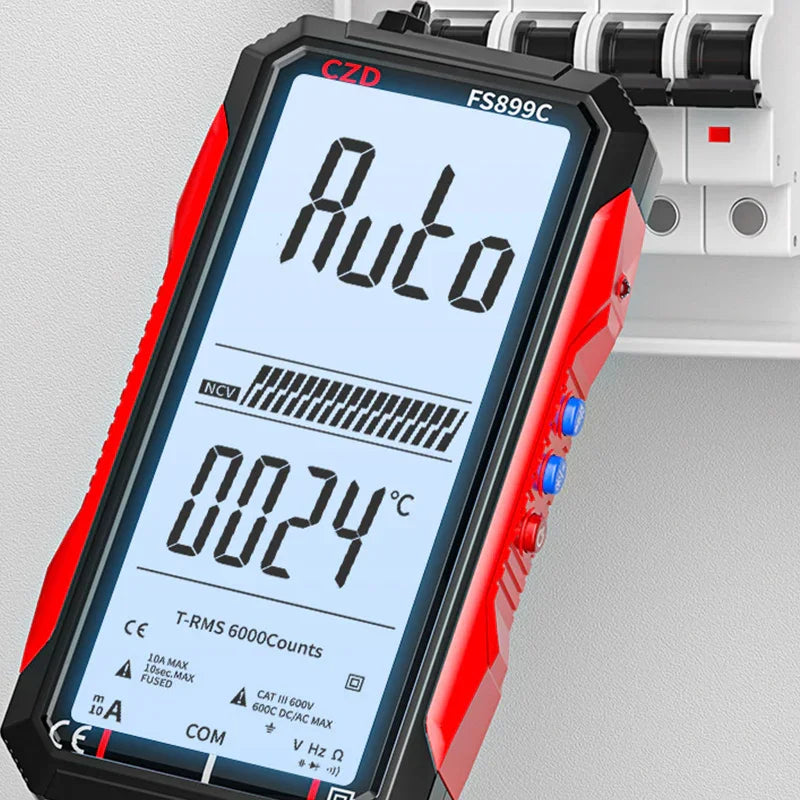 ⏰ Now only 50% off!⏰USB Rechargeable Digital Multimeter – True RMS, Auto-Ranging & Backlit LCD Display, CAT III 1000V 🛡️