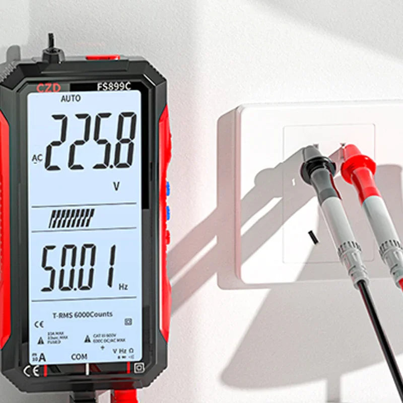 ⏰ Now only 50% off!⏰USB Rechargeable Digital Multimeter – True RMS, Auto-Ranging & Backlit LCD Display, CAT III 1000V 🛡️