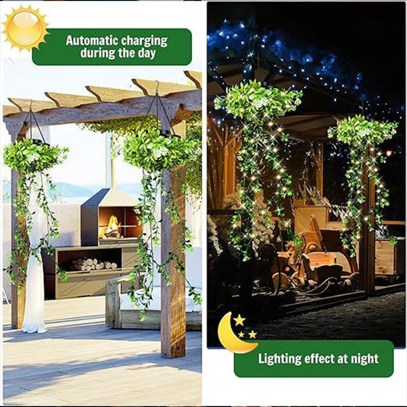 ✨ LIMITED-TIME 50% OFF! ✨ Solar Hanging Grass Light – Realistic Foliage, Warm White, IP65 ✨
