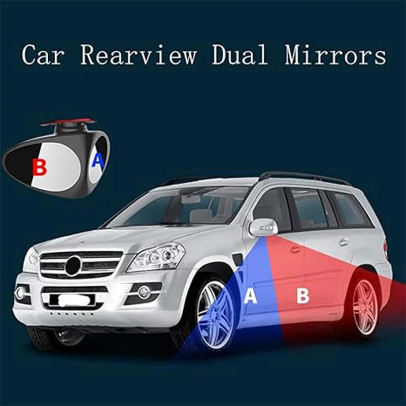 🚗 Blind Spot Mirror with Dual Wide View – 360° Adjustable, HD Glass, Weatherproof – Eliminate Curb Rash & Improve Parking Safety (1 or 2 Pack)
