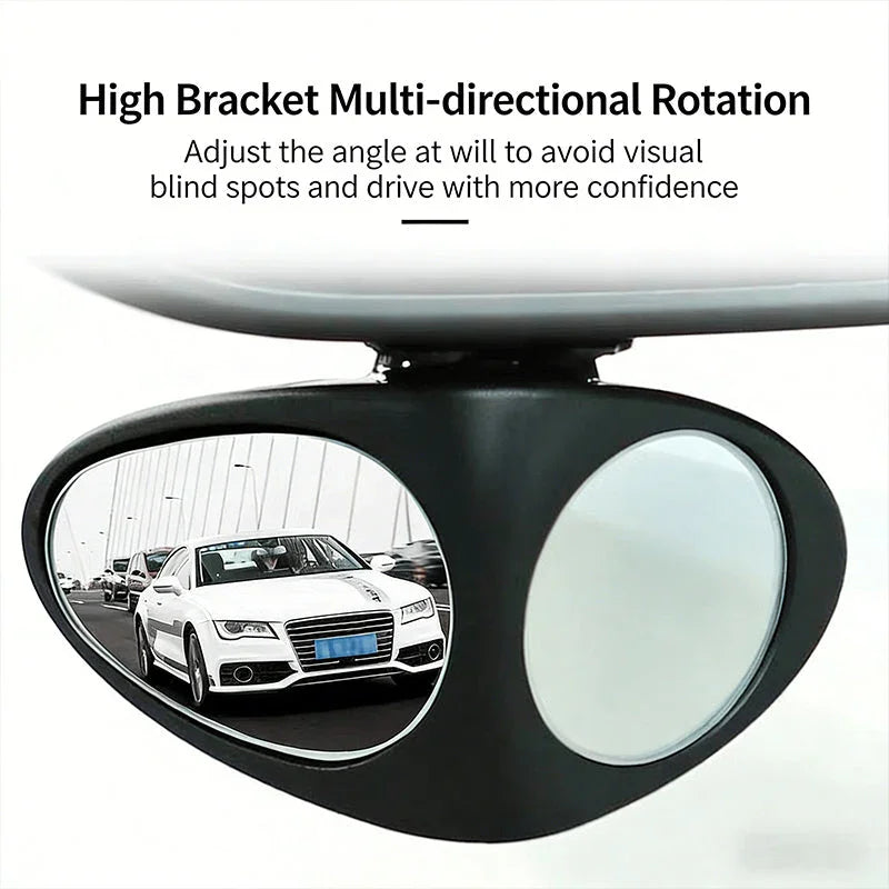 🚗 Blind Spot Mirror with Dual Wide View – 360° Adjustable, HD Glass, Weatherproof – Eliminate Curb Rash & Improve Parking Safety (1 or 2 Pack)