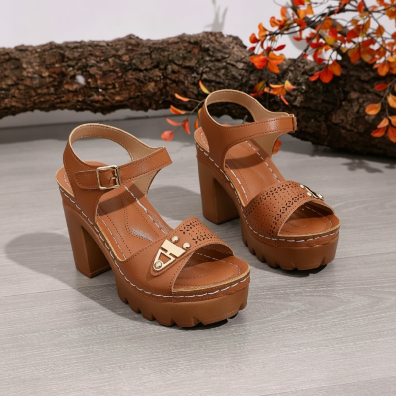 👡 LIMITED-TIME 50% OFF! ✨ Women's Chunky Heel Platform Sandals – Stable, Cushioned, Summer 🌞