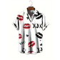📢📢50% OFF !!⏰Men's Kiss Print Short-Sleeve Button-Up Shirt