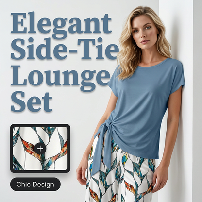👕 LIMITED-TIME 50% OFF! ✨ Women's Side-Tie Set – Top & Pants, 2 Colors, S-5XL 👒