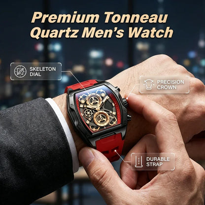 ⌚ LIMITED-TIME 50% OFF! ✨ Men's Tonneau Quartz Watch – Retro, Premium, Minimalist ✨