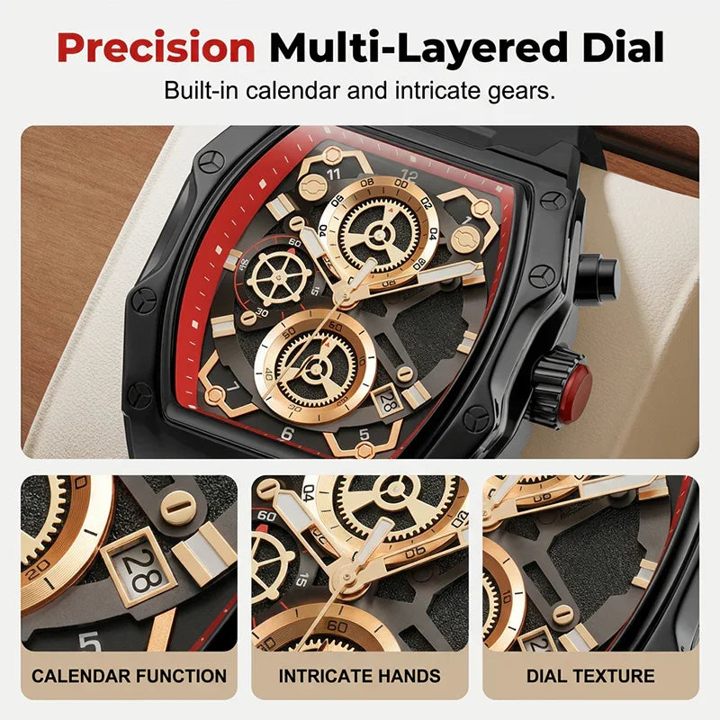 ⌚ LIMITED-TIME 50% OFF! ✨ Men's Tonneau Quartz Watch – Retro, Premium, Minimalist ✨