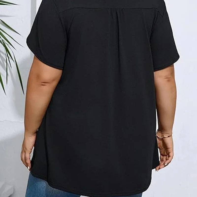 👚 50% OFF NOW!✨ Women's Pleated Puff Sleeve T-Shirt – Elegant & Loose Fit – Chic Essential 🌸