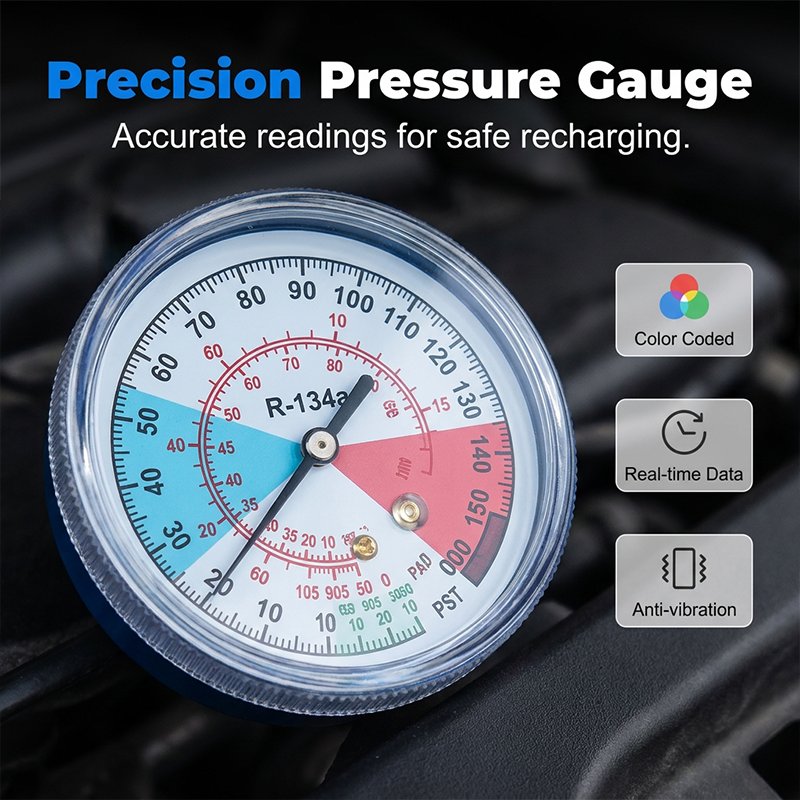 ⏳Time-Limited Special⏰R134a AC Refrigerant Charging Hose with Gauge – Universal & Easy DIY Tool 🔧