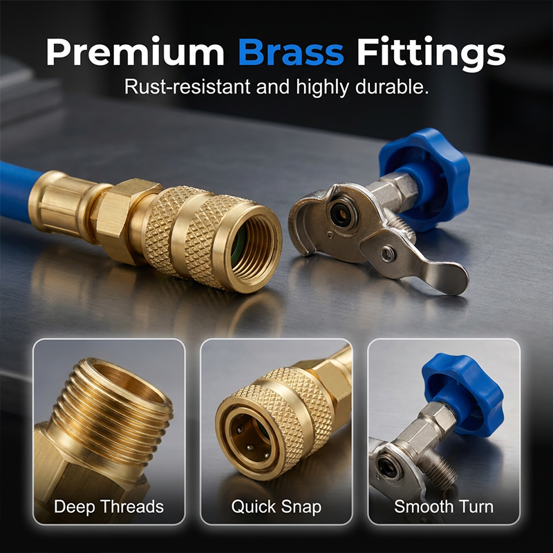 ⏳Time-Limited Special⏰R134a AC Refrigerant Charging Hose with Gauge – Universal & Easy DIY Tool 🔧