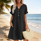 🏝️👗Women's V-Neck Tunic Dress – Relaxed Fit, Pockets & Breathable