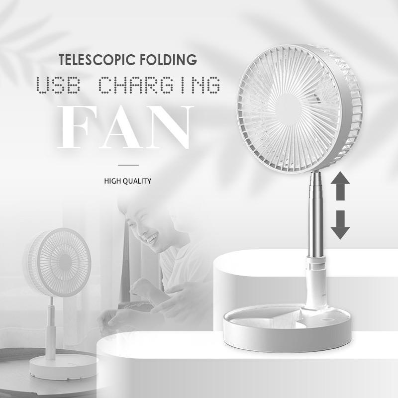 💨 LIMITED-TIME 50% OFF! ✨ Telescopic USB Charging Fan – Portable, Quiet, Height Adjustable 🔄