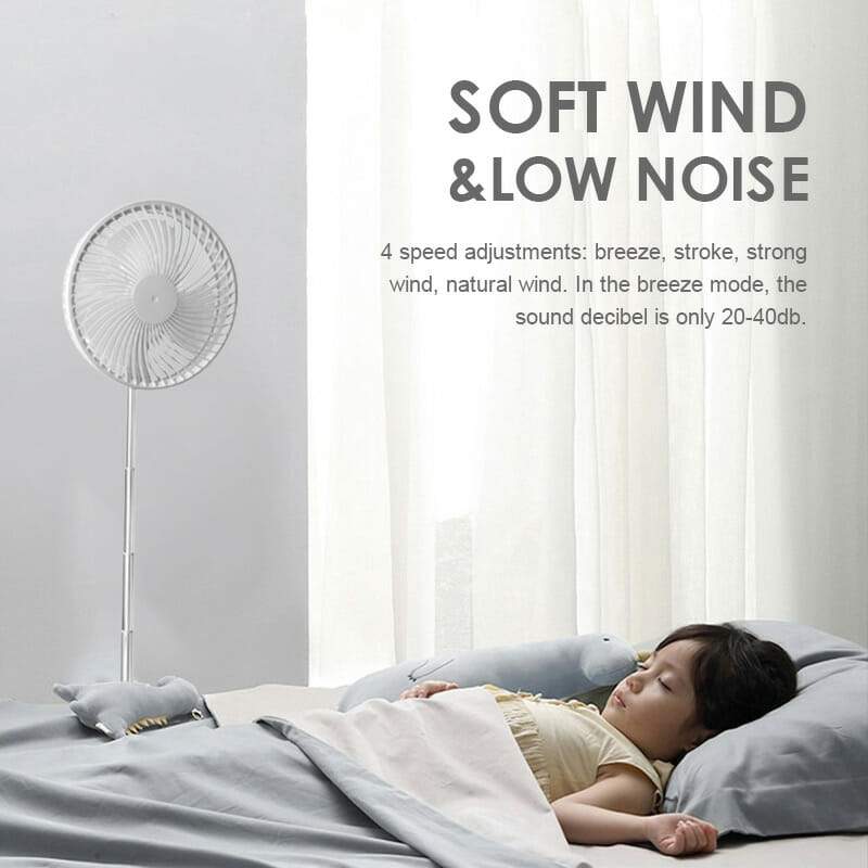 💨 LIMITED-TIME 50% OFF! ✨ Telescopic USB Charging Fan – Portable, Quiet, Height Adjustable 🔄