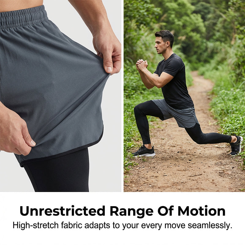 ⏳Time-Limited Special⏰Men's 2-in-1 Running Tights with Shorts
