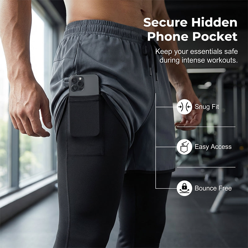 ⏳Time-Limited Special⏰Men's 2-in-1 Running Tights with Shorts