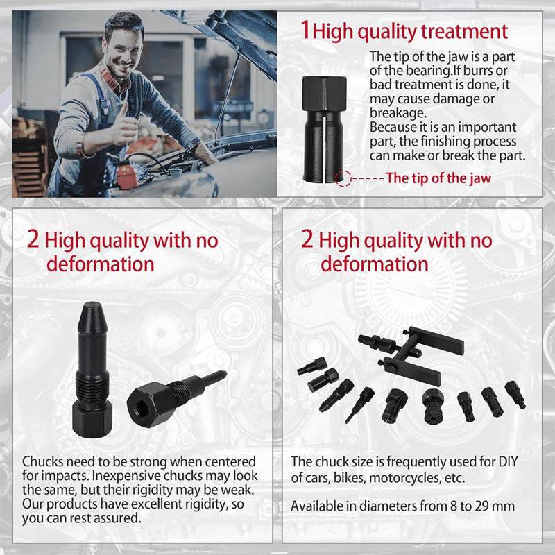 📢📢50% OFF !! ⏰ 10 PCS Motorcycle Bearing Puller Tool Kit – Heavy Duty & Portable – Mechanic Essential 🏍️