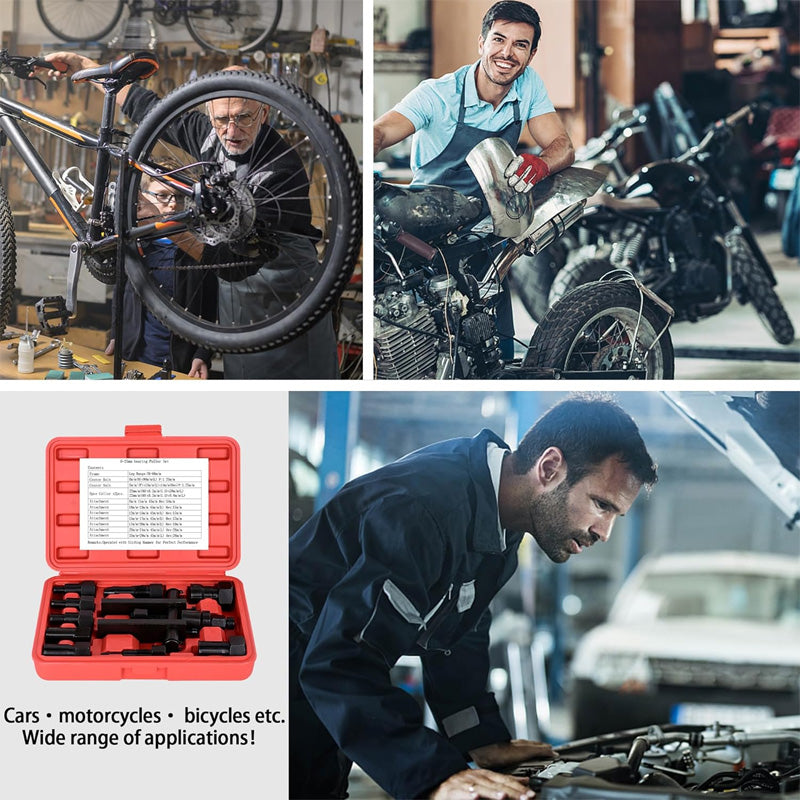 📢📢50% OFF !! ⏰ 10 PCS Motorcycle Bearing Puller Tool Kit – Heavy Duty & Portable – Mechanic Essential 🏍️